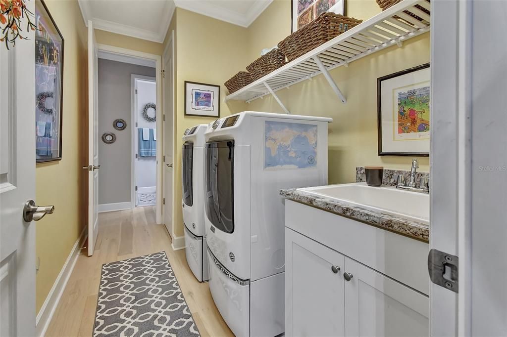 Laundry with sink & cabinet