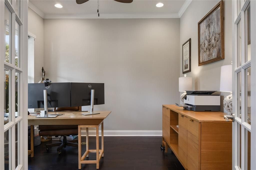 Office/Den/Guest Room with Glass French Doors