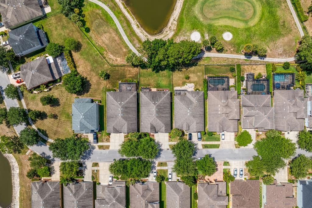 Aerial view of the home