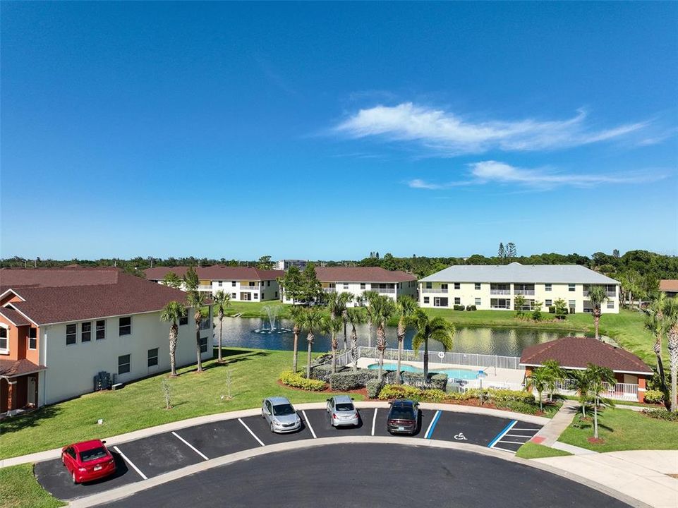 community pool with cabana and restrooms