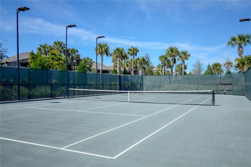 Clay Bocce' Court. The Sports Courts are lighted for nighttime play.