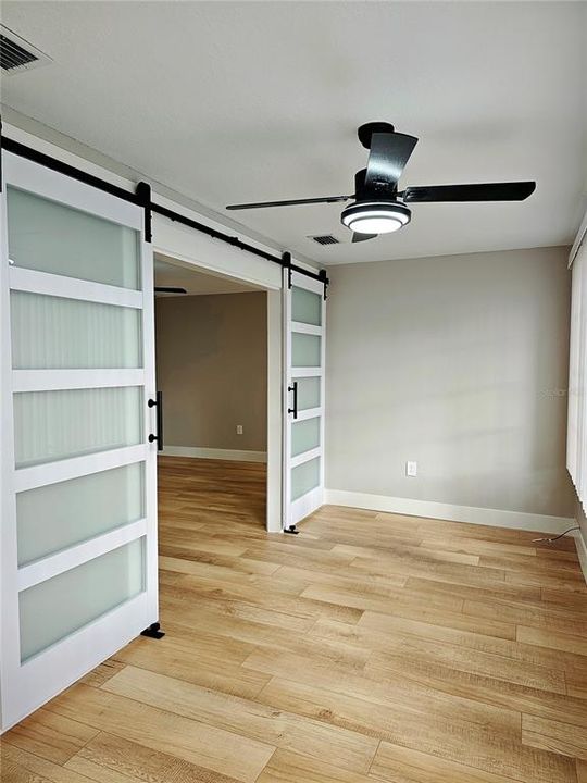 double barn doors with frosted glass