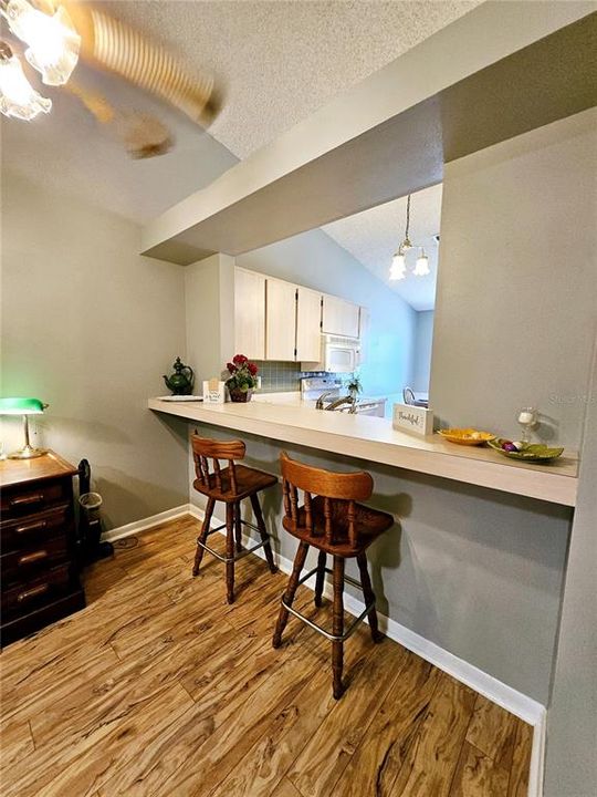 breakfast bar in living room