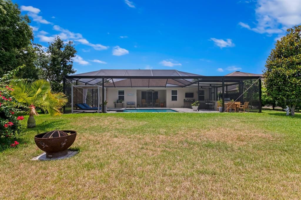 Backyard views of the 1,500sqft pool enclosure