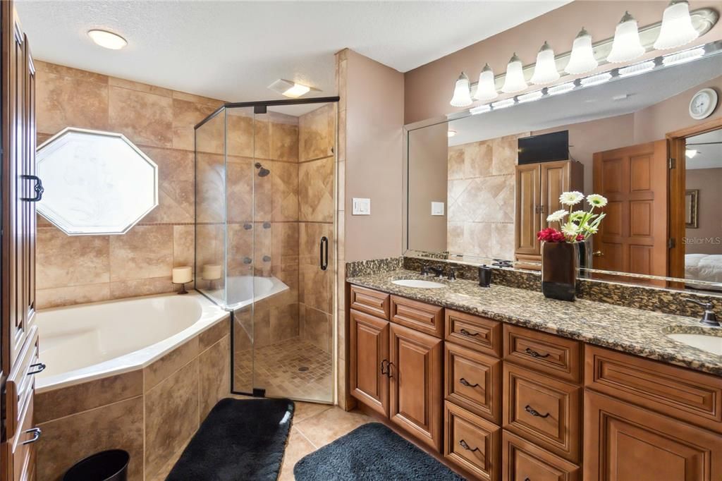 Separate shower, tub and water closet for privacy