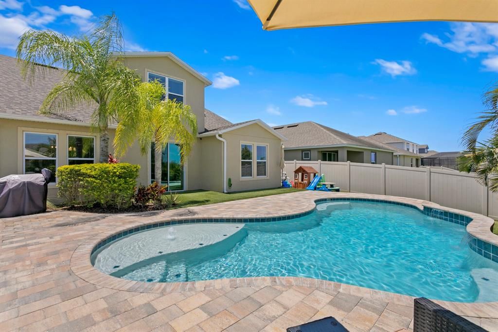 Beautiful free-form saltwater pool