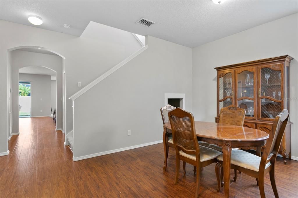 Engineered hardwood floors throughout main living area