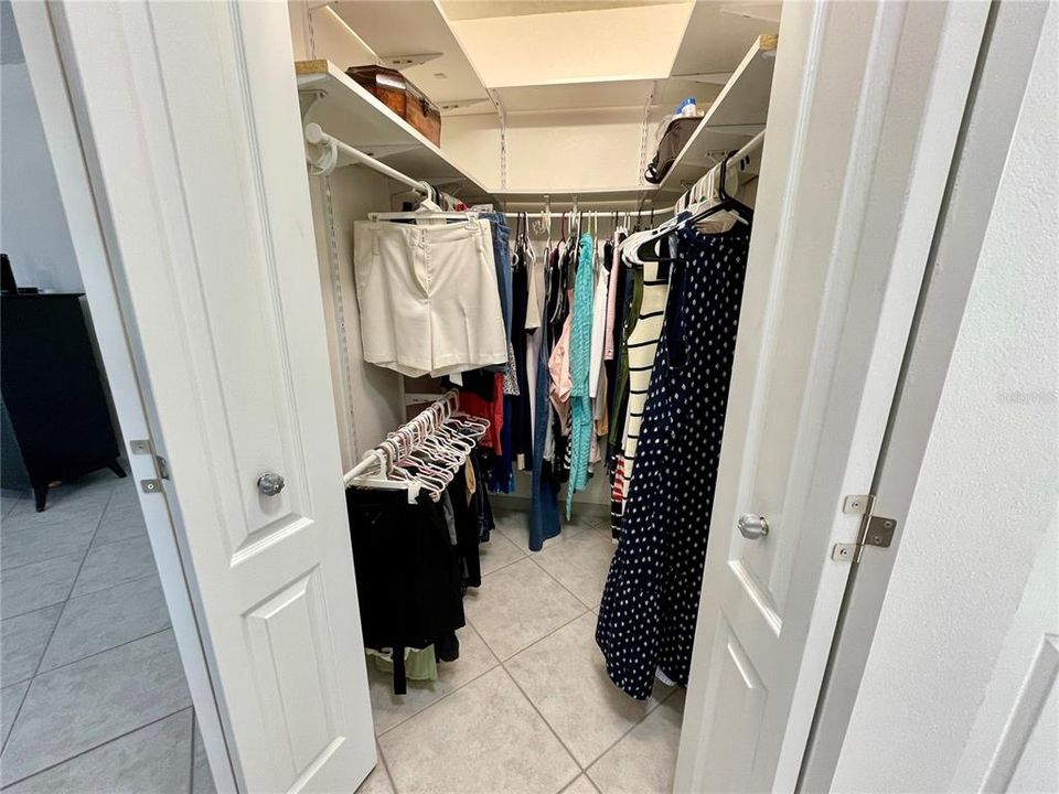 Walk-in closet on the left