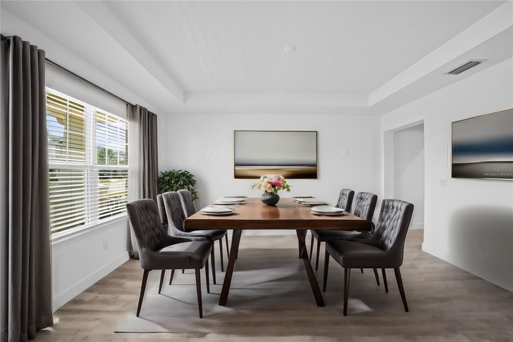 virtually staged dining room