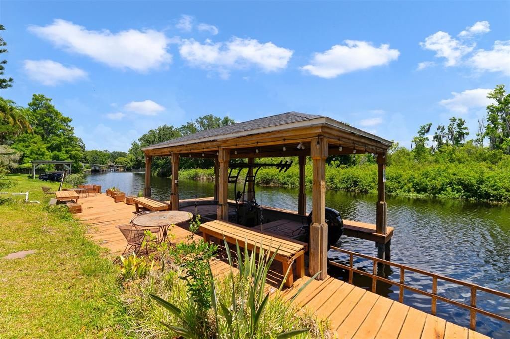 Your very own dock complete with a BOAT LIFT and ELECTRIC!