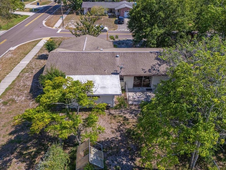 Aerial view of the home