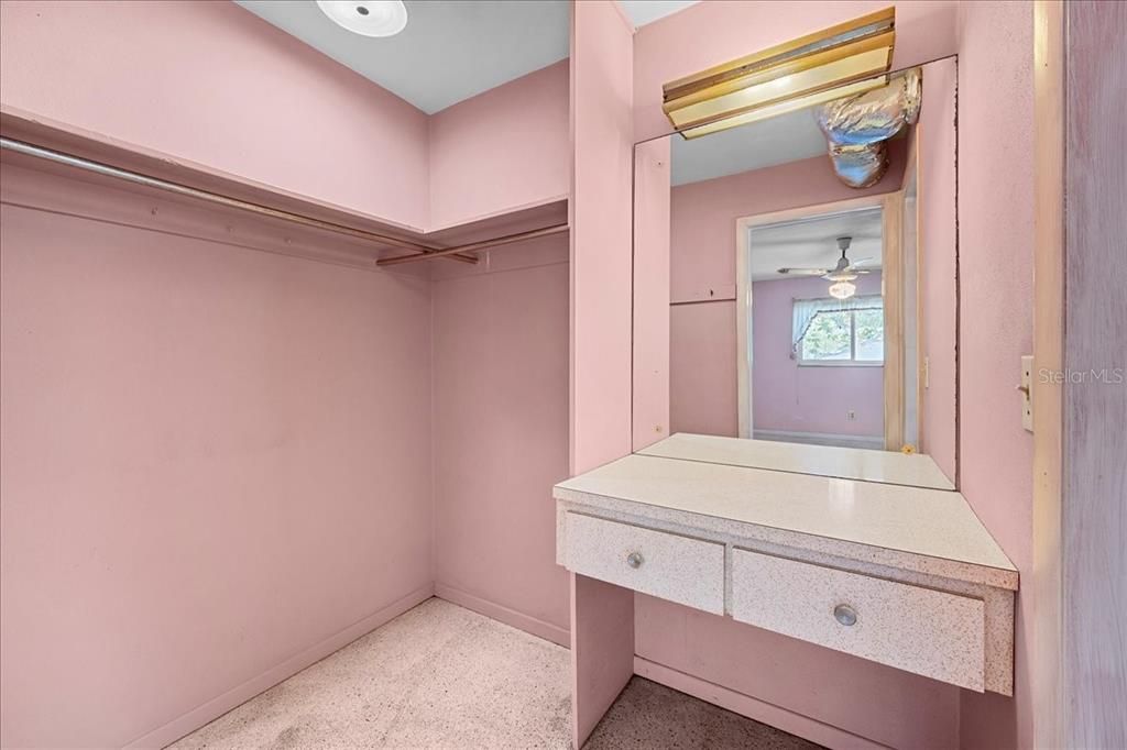 Primary ensuite vanity and closet