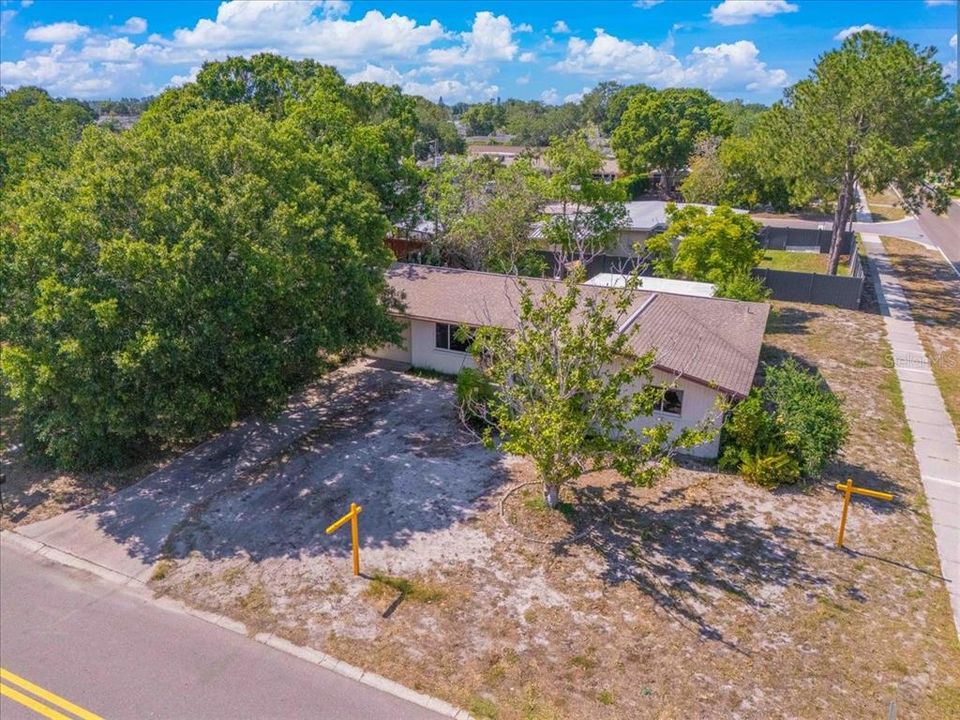 Aerial view of the home