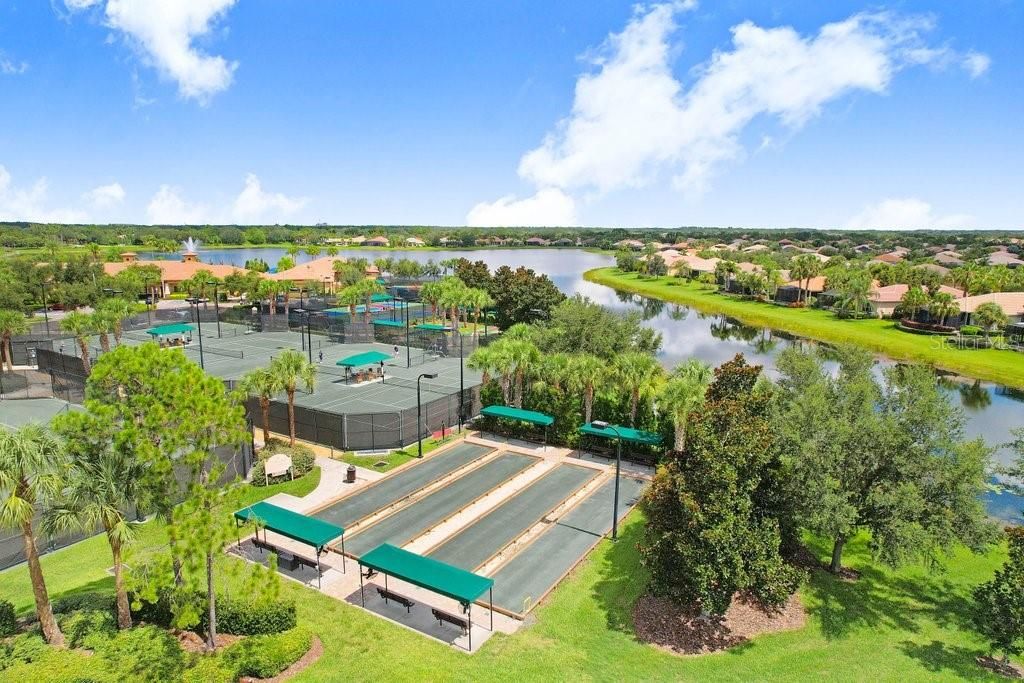 Tennis courts AND pickleball courts AND bocci ball AND shuffleboard!  You can play year round too!