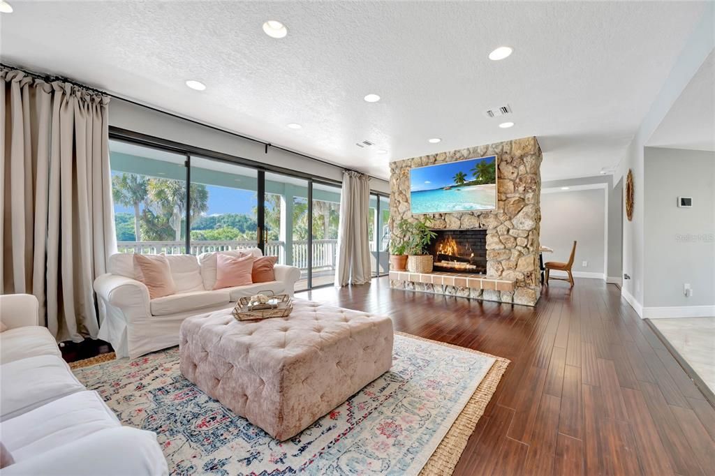 Beautiful Living Room with Fireplace