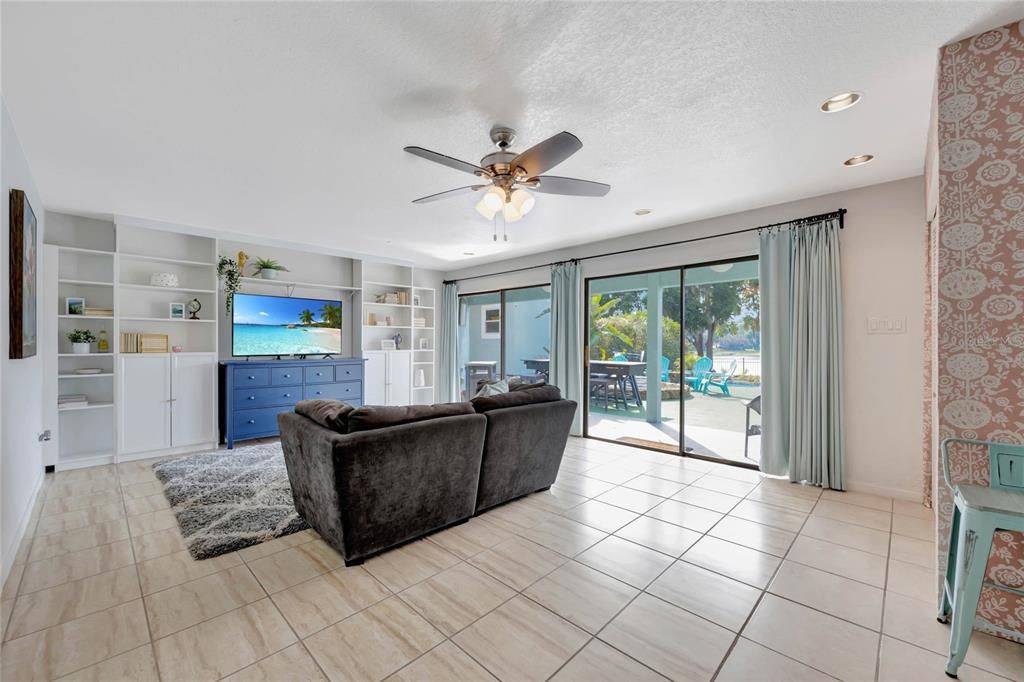 Downstairs Living Room with Pool View