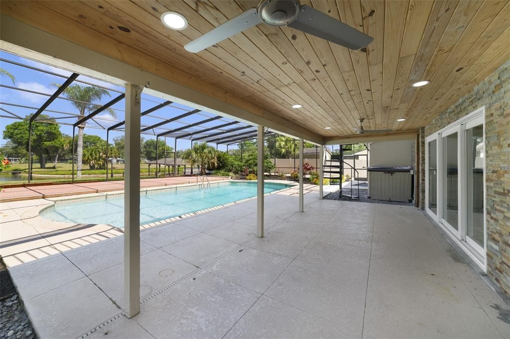 The pool is screened for maximum comfort and the lanai is the perfect spot to relax poolside!