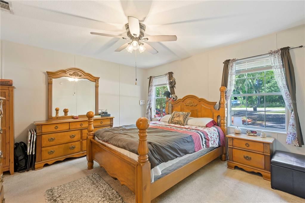 Main bedroom in this split plan.