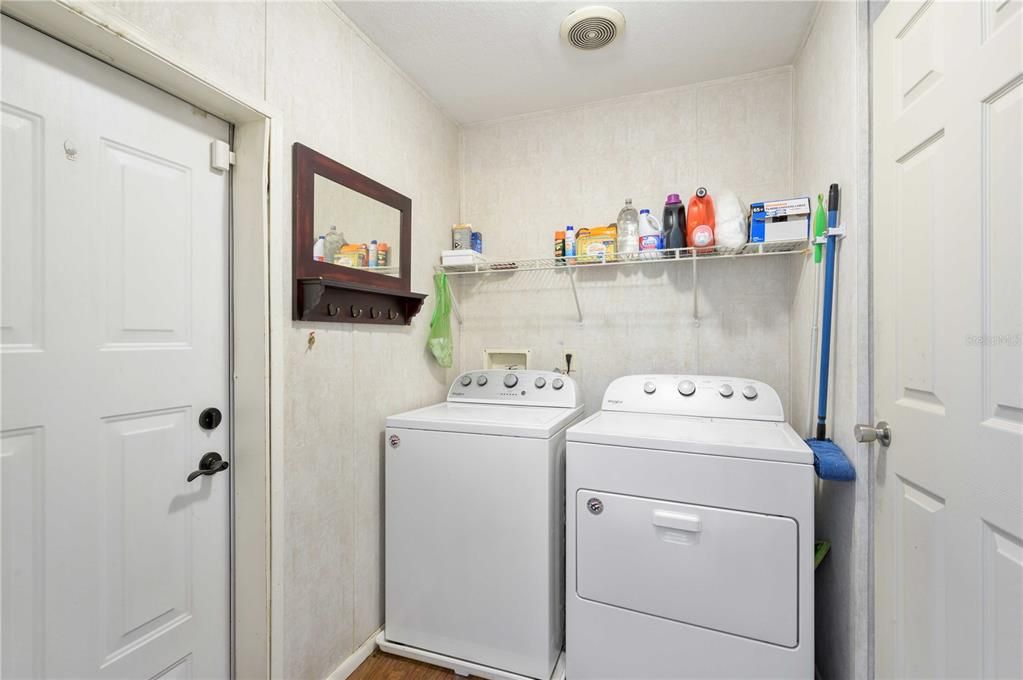 Inside laundry is off kitchen and has closet pantry.