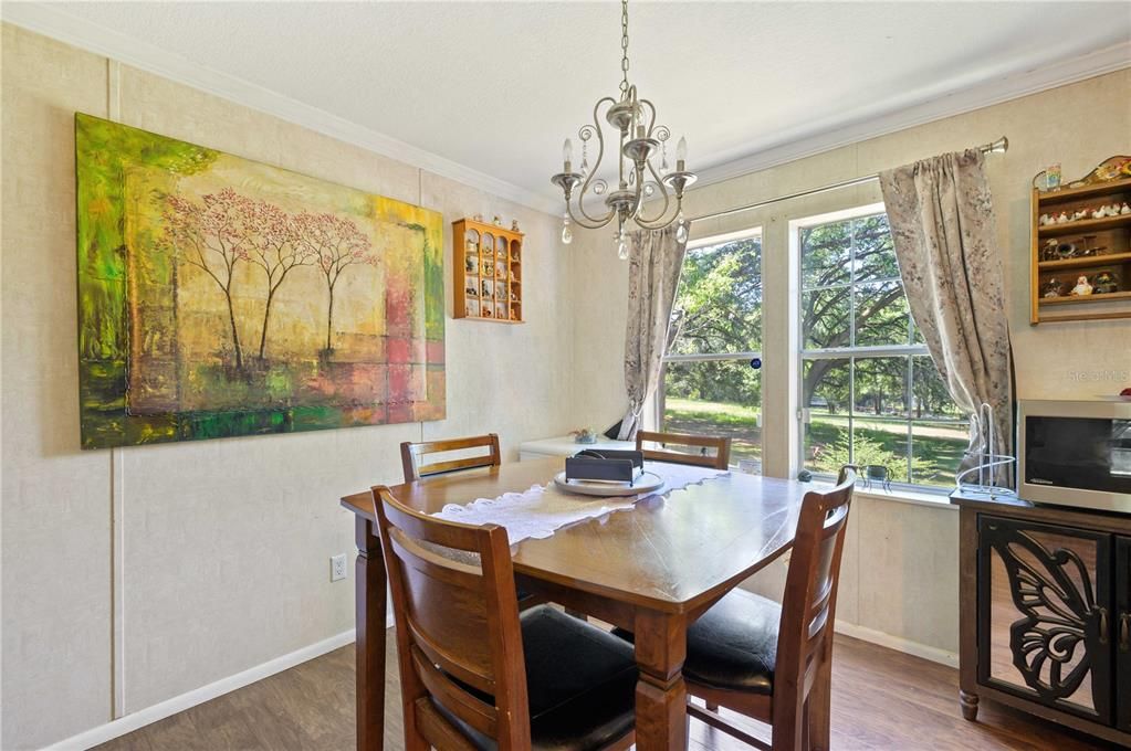 Dining area is off kitchen.