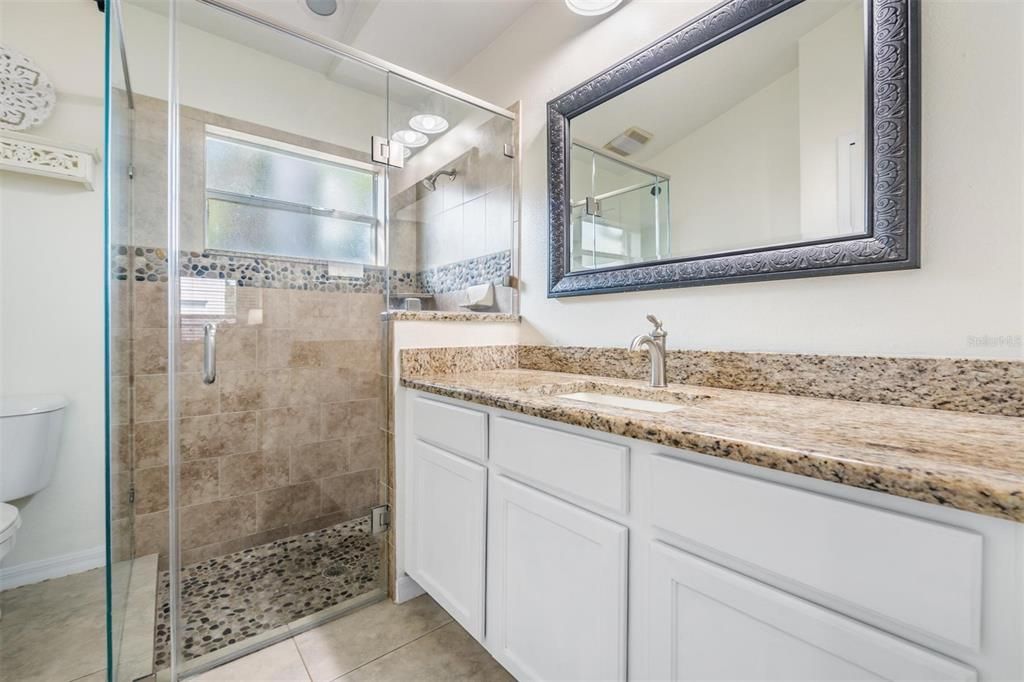 Master bathroom with oversized, step-in shower