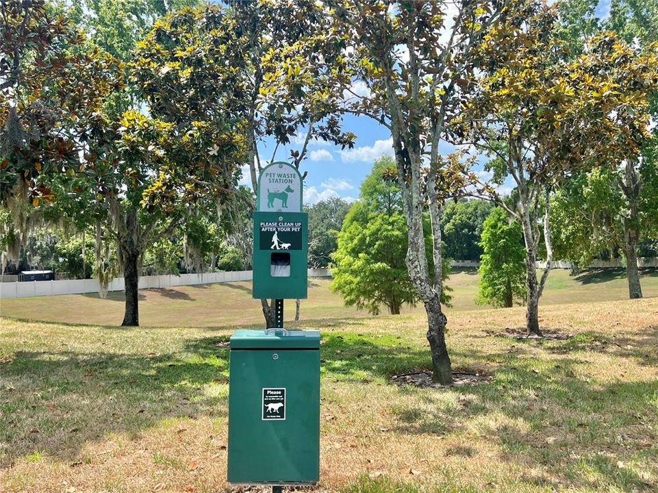 Dog walk stations with bags!  This is a sample of the green space areas.