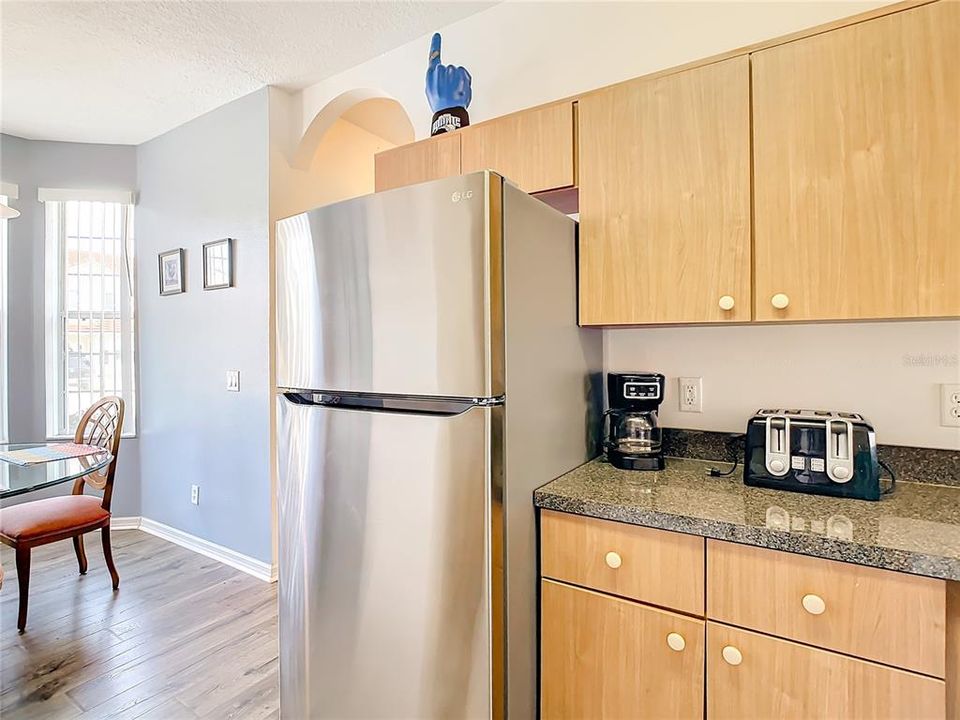 Kitchen with new refrigerator