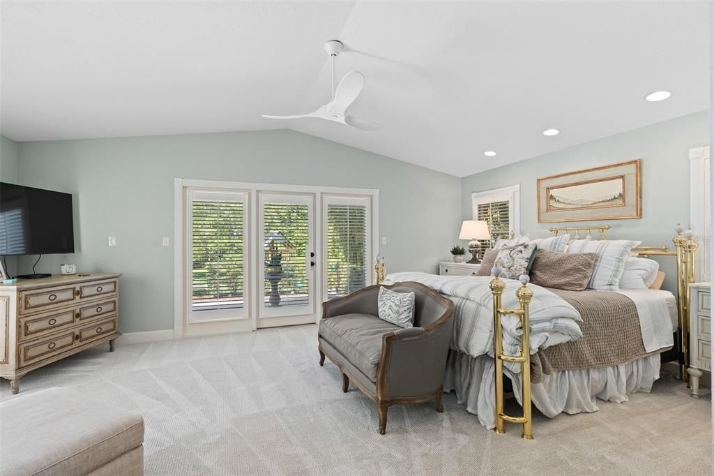 Large, Primary Bedroom with High Ceilings