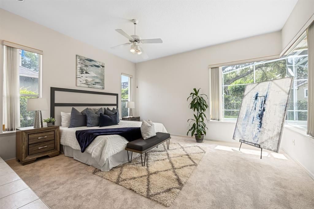 Primary Bedroom Suite with view of pool