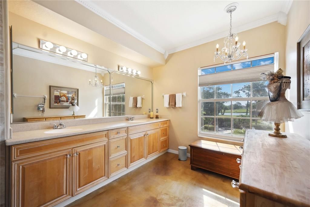 Chandelier in Primary Bath