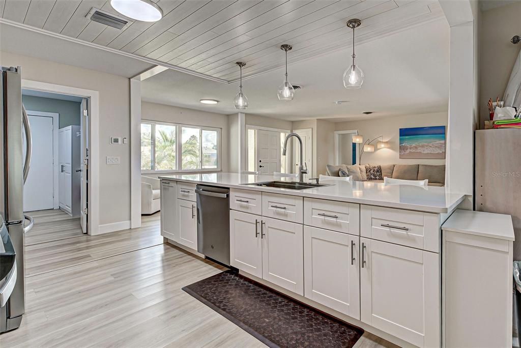 Wooden ceiling adds charm from top to bottom