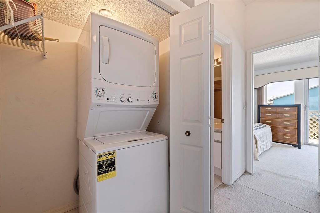 Spacious laundry closet located upstairs, makes for quiet laundry days