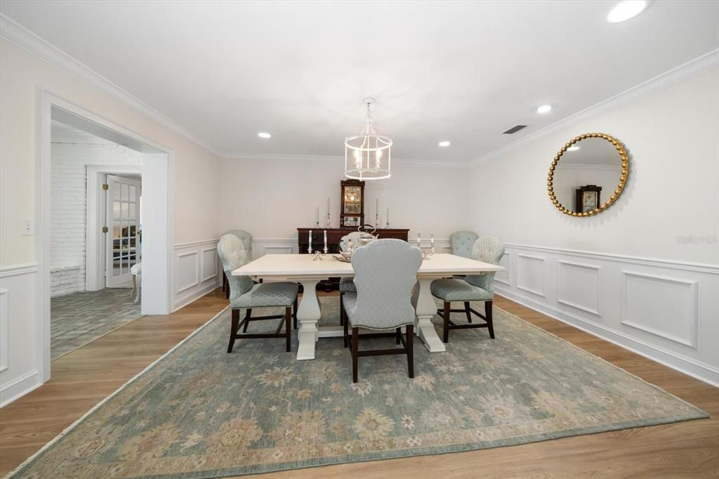 Formal dining room offers abundant room for entertaining in style.