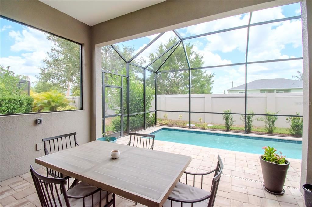 Attractive Covered Lanai plumbed for outdoor kitchen