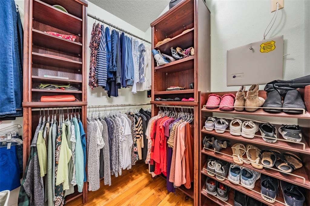 Master Bedroom closet with built ins.