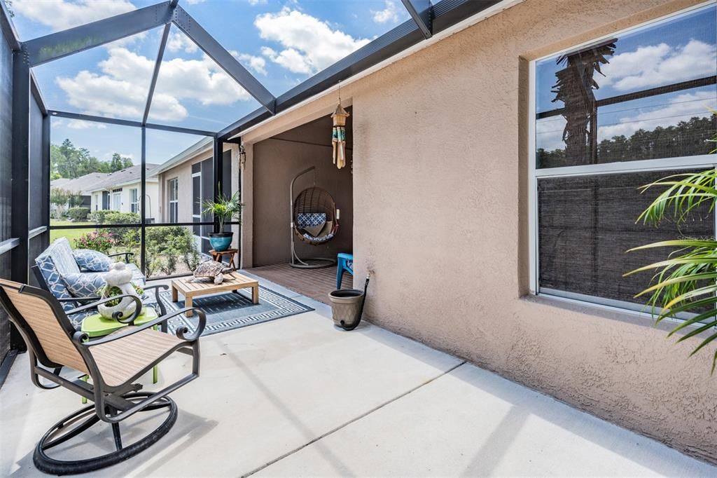 Screened back patio