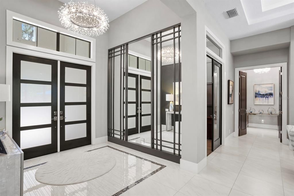 Grand entry way with decorative tile work!