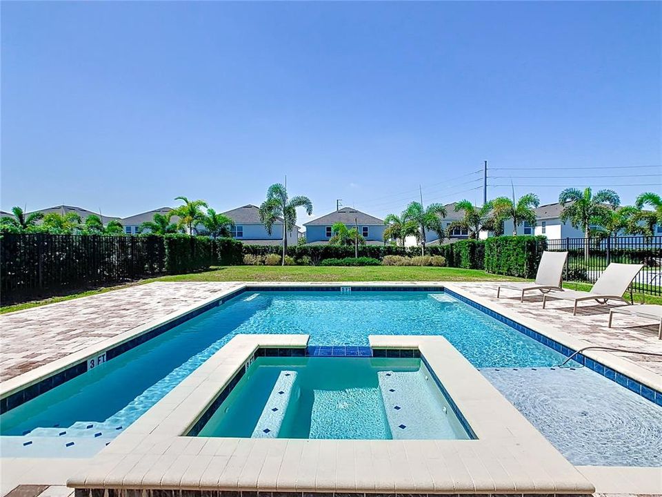 Large Pool Deck with Jacuzzi