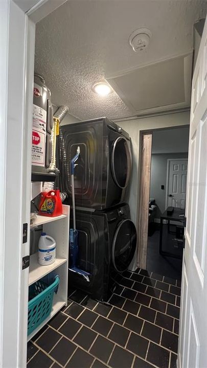Laundry room with frontloading washer and dryer