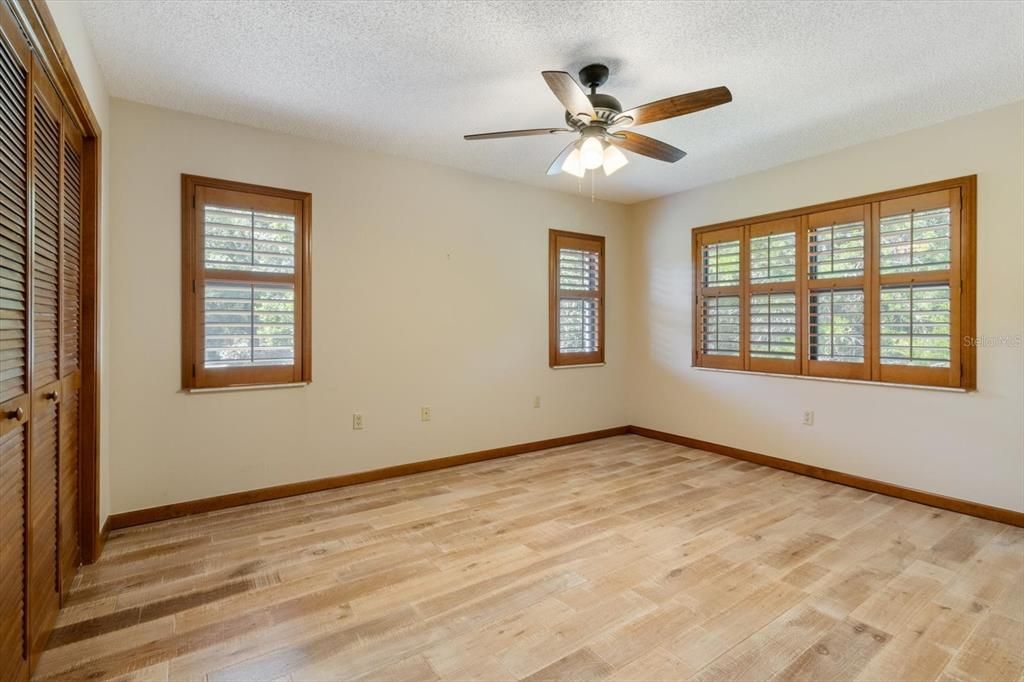 Enclosed lanai with hurricane shutters