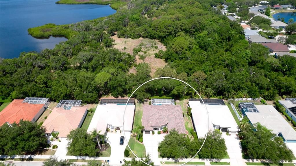 Aerial view of location of home to Manatee River