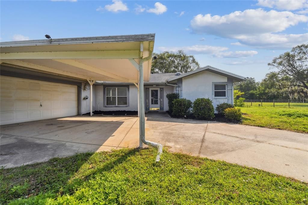 Front Door/ Car Port View