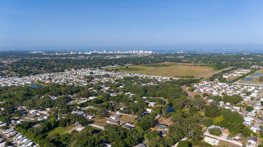 200' Above home Facing Downtown Sarasota to the SouthWest