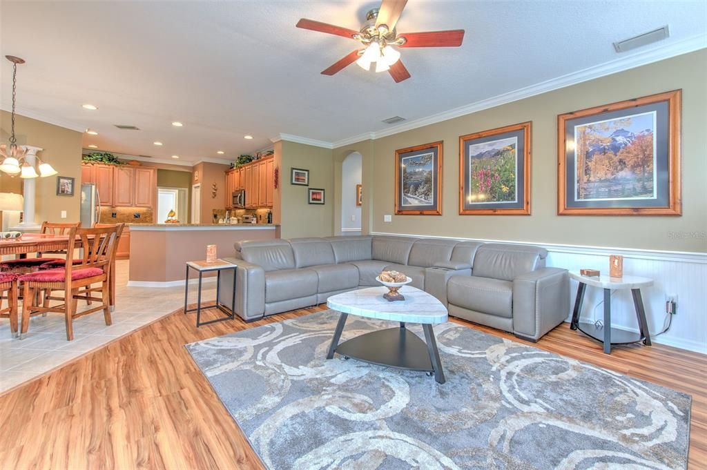 Family Room w/Wainscoting