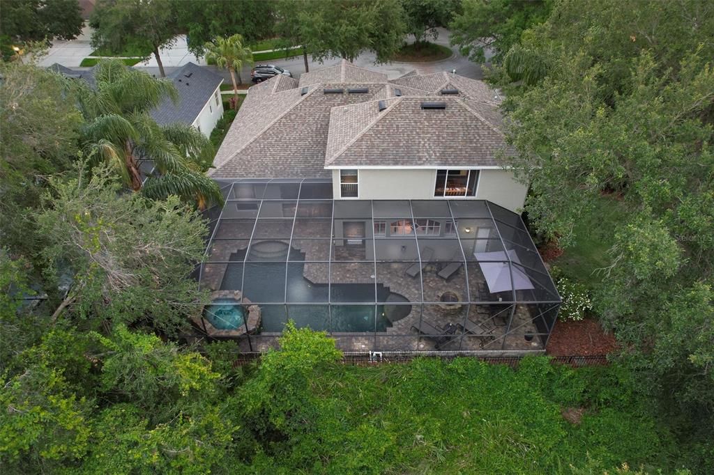 Evening Aerial with Deck Lights