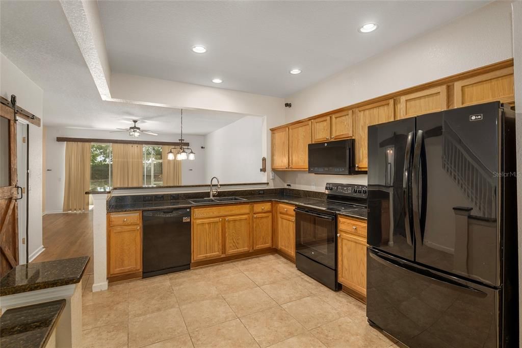 Large kitchen with matching appliances