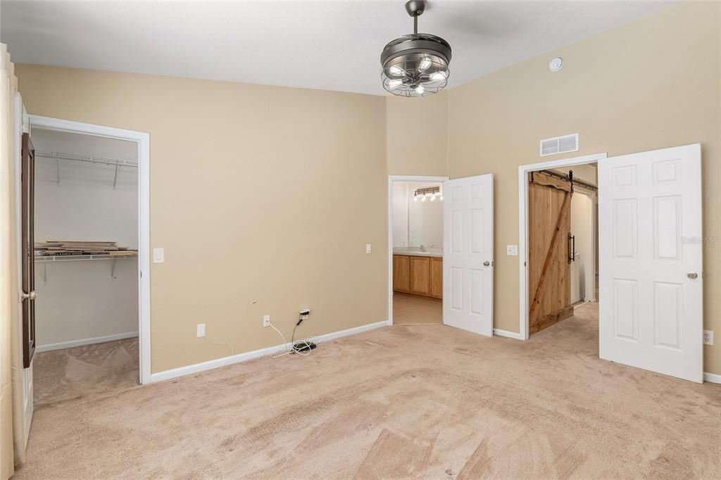 Master bedroom with frangelier light/fan (hiding blades) fixture