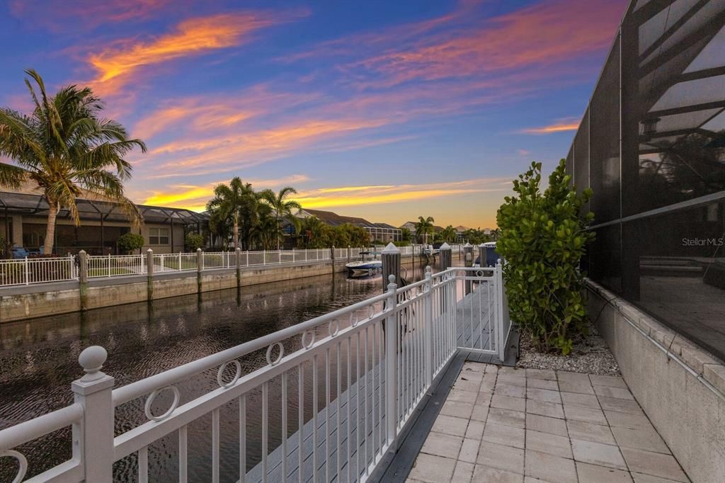 Boat dock with water and electric