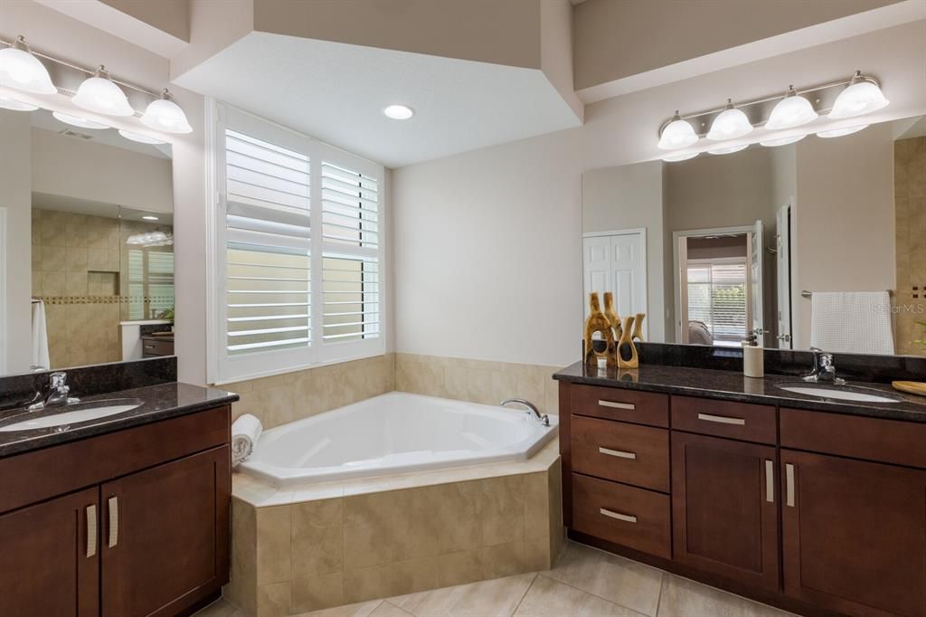 Primary Bathroom with split vanities