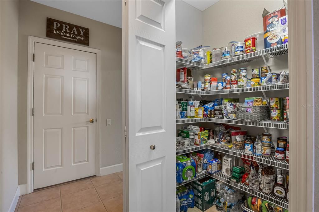 Large food pantry off kitchen